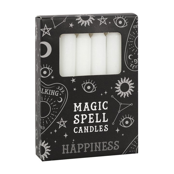 Happiness - Box of White 12 Spell Candles
