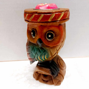 Fair Trade Owl Tea Light Holder
