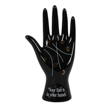 Load image into Gallery viewer, Black Ceramic Palmistry Hand Ornament