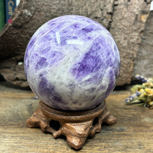 Load image into Gallery viewer, Large Dream Amethyst Sphere (with wooden stand)