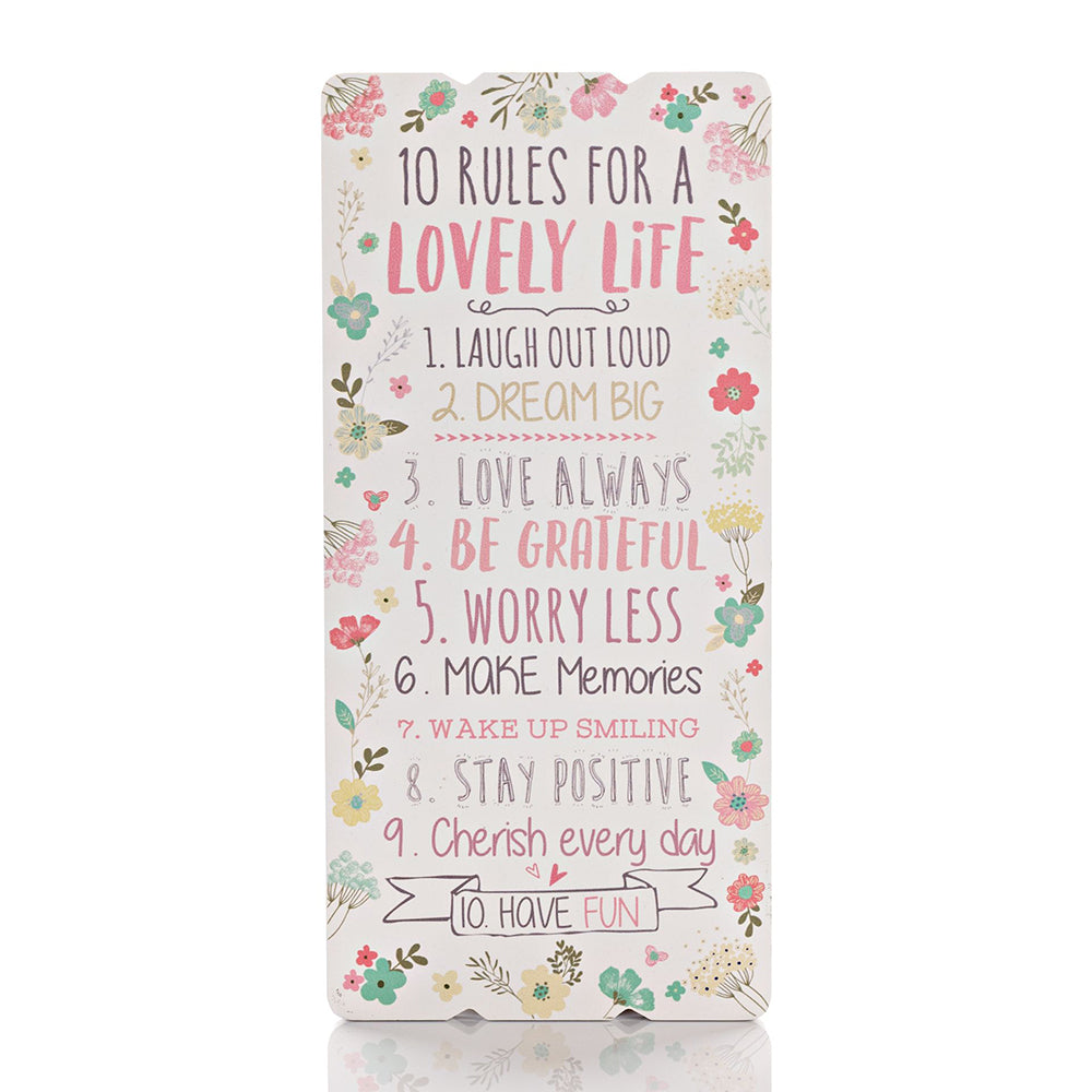 Love Life Rectangle Hanging Plaque - 