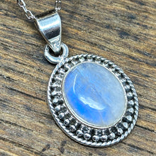 Load image into Gallery viewer, Sterling Silver and Rainbow Moonstone Pendant