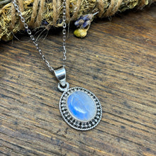 Load image into Gallery viewer, Sterling Silver and Rainbow Moonstone Pendant