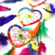 Load image into Gallery viewer, Rainbow Hearts Dreamcatcher Chain
