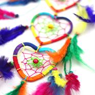 Load image into Gallery viewer, Rainbow Hearts Dreamcatcher Chain