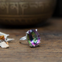 Load image into Gallery viewer, Sterling Silver Mystic Topaz Ring (size N) - 093