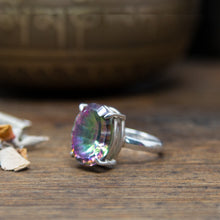 Load image into Gallery viewer, Sterling Silver Mystic Topaz Ring (size N) - 093
