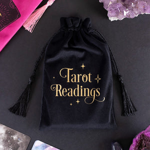 Black Velvet Tarot Readings Drawstring Tarot Bag