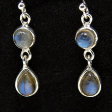 Load image into Gallery viewer, Sterling Silver Labradorite Drop Earrings