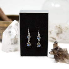 Load image into Gallery viewer, Sterling Silver Labradorite Drop Earrings