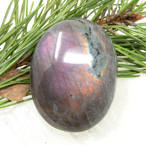 Labradorite Palmstone with purple flash (3) 66g