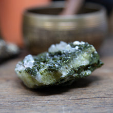 Load image into Gallery viewer, Epidote and Clear Quartz Cluster 133g