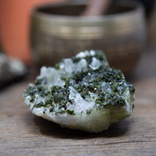Load image into Gallery viewer, Epidote and Clear Quartz Cluster 133g