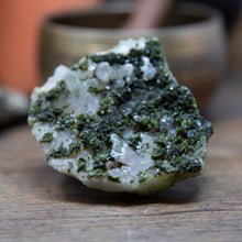 Load image into Gallery viewer, Epidote and Clear Quartz Cluster 133g