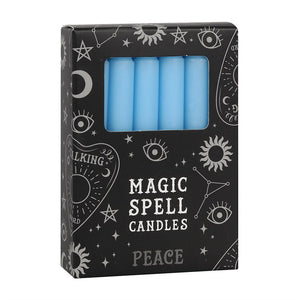 Peace - Box of Light Blue 12 Spell Candles