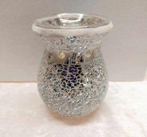 Crackle Glass Burner - Silver