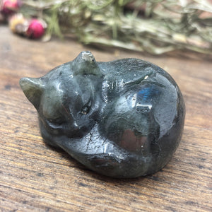 Labradorite Cat Carving