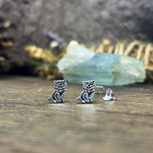 Cat with Bow Sterling Silver