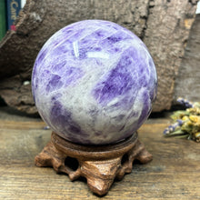 Load image into Gallery viewer, Large Dream Amethyst Sphere (with wooden stand)
