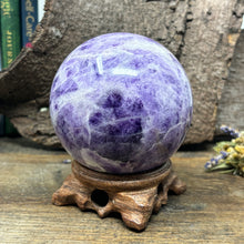 Load image into Gallery viewer, Large Dream Amethyst Sphere (with wooden stand)
