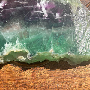 Large Rainbow Fluorite Slice