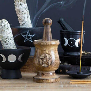 Mangowood Pentagram Pestle & Mortar