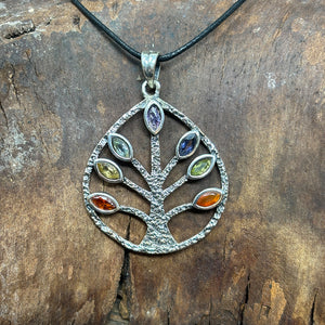 Teardrop Tree of Life Sterling Silver Pendant