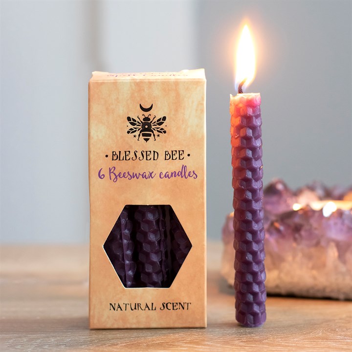 Purple Beeswax Spell Candles - Pack Of 6