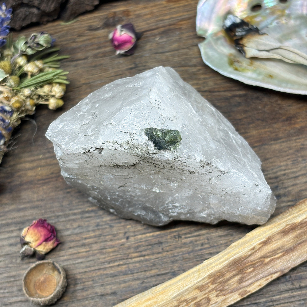 Smoky Quartz with Green Tourmaline