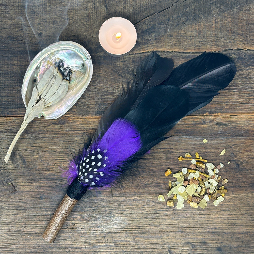 Smudging Feathers - Died Goose, Crow, Guinea Fowl, Love Birds