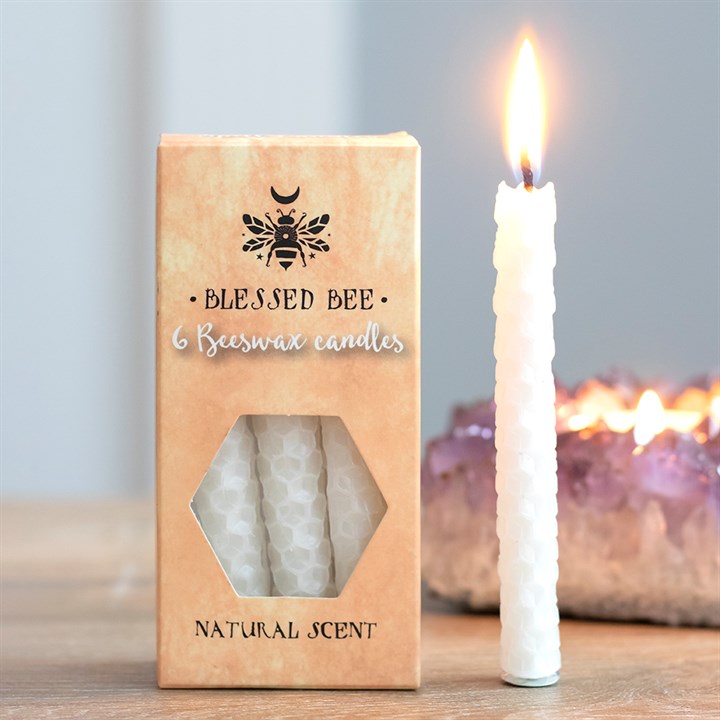 White Beeswax Spell Candles - Pack Of 6
