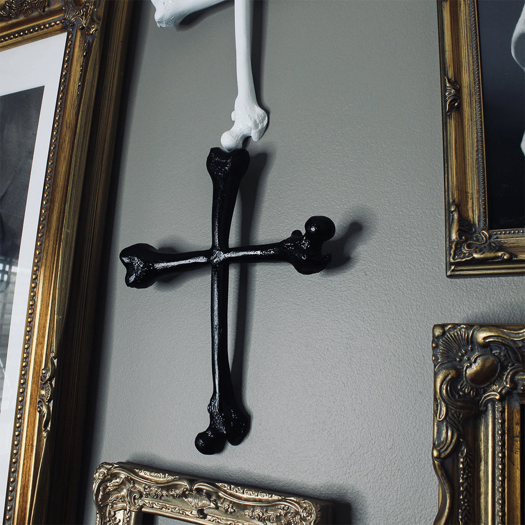 Bone Cross Wall Hanging - Black