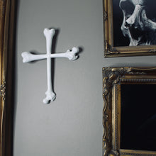 Load image into Gallery viewer, Bone Cross Wall Hanging - White
