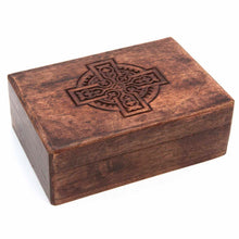 Load image into Gallery viewer, Wooden Box with Celtic Cross
