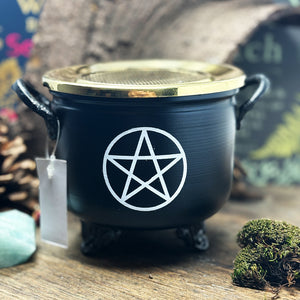 Pentagram Cauldron Resin Incense Holder