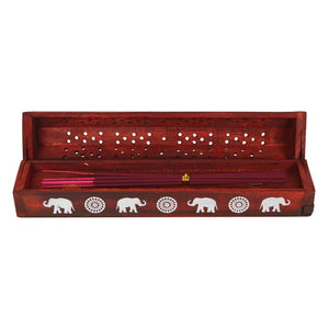 Elephant Wooden Rosewood Incense Box