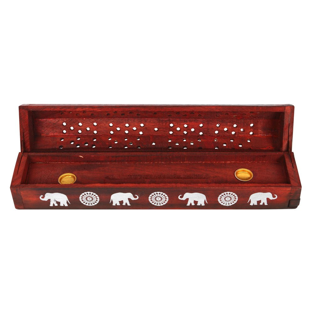 Elephant Wooden Rosewood Incense Box