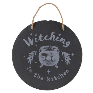 Witching in the Kitchen Slate Hanging Sign