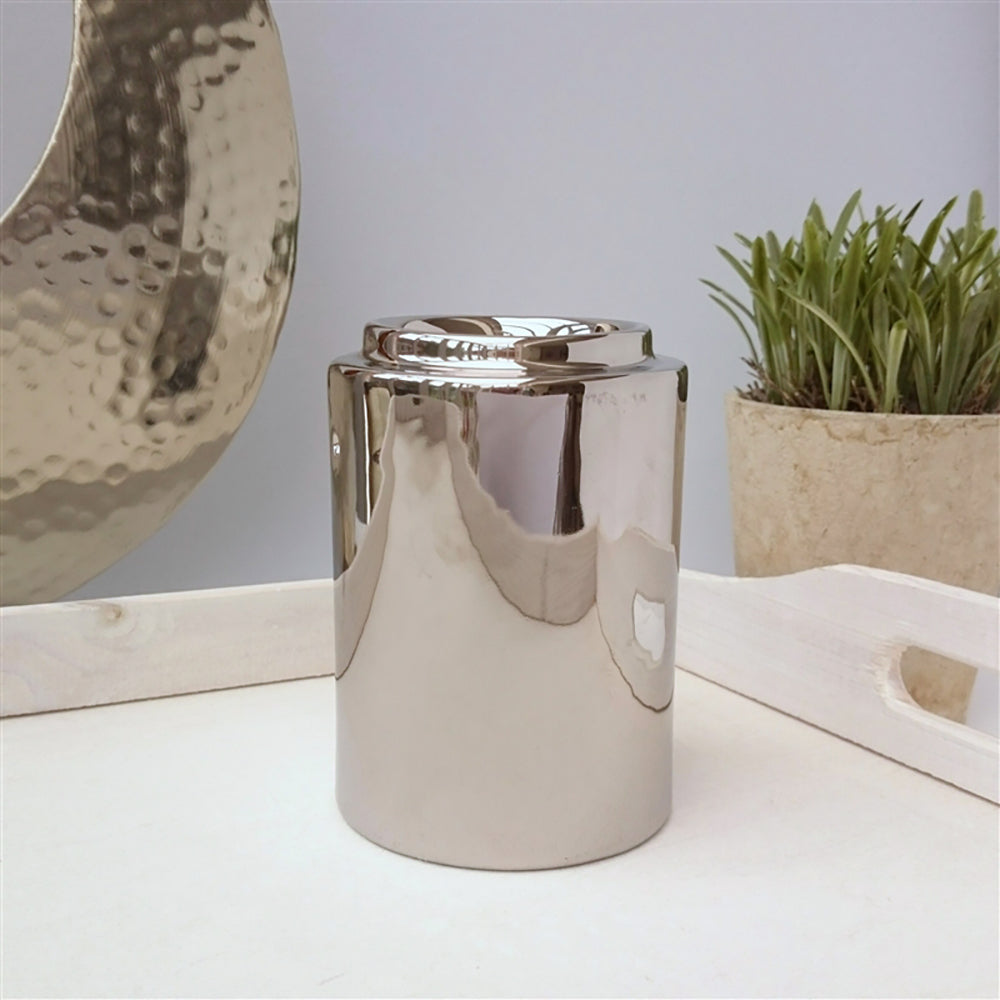 Stackable Cylinder Ceramic Wax Melter - Silver - 140
