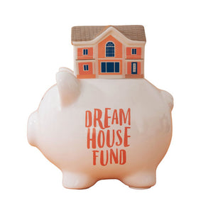 Widdop Pennies and Dreams Ceramic Pig Money Bank - Dream House Fund - 182