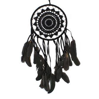 Black Crochet Dreamcatcher 22cm