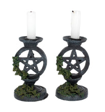 Load image into Gallery viewer, Pair of Pentagram Candle Holders
