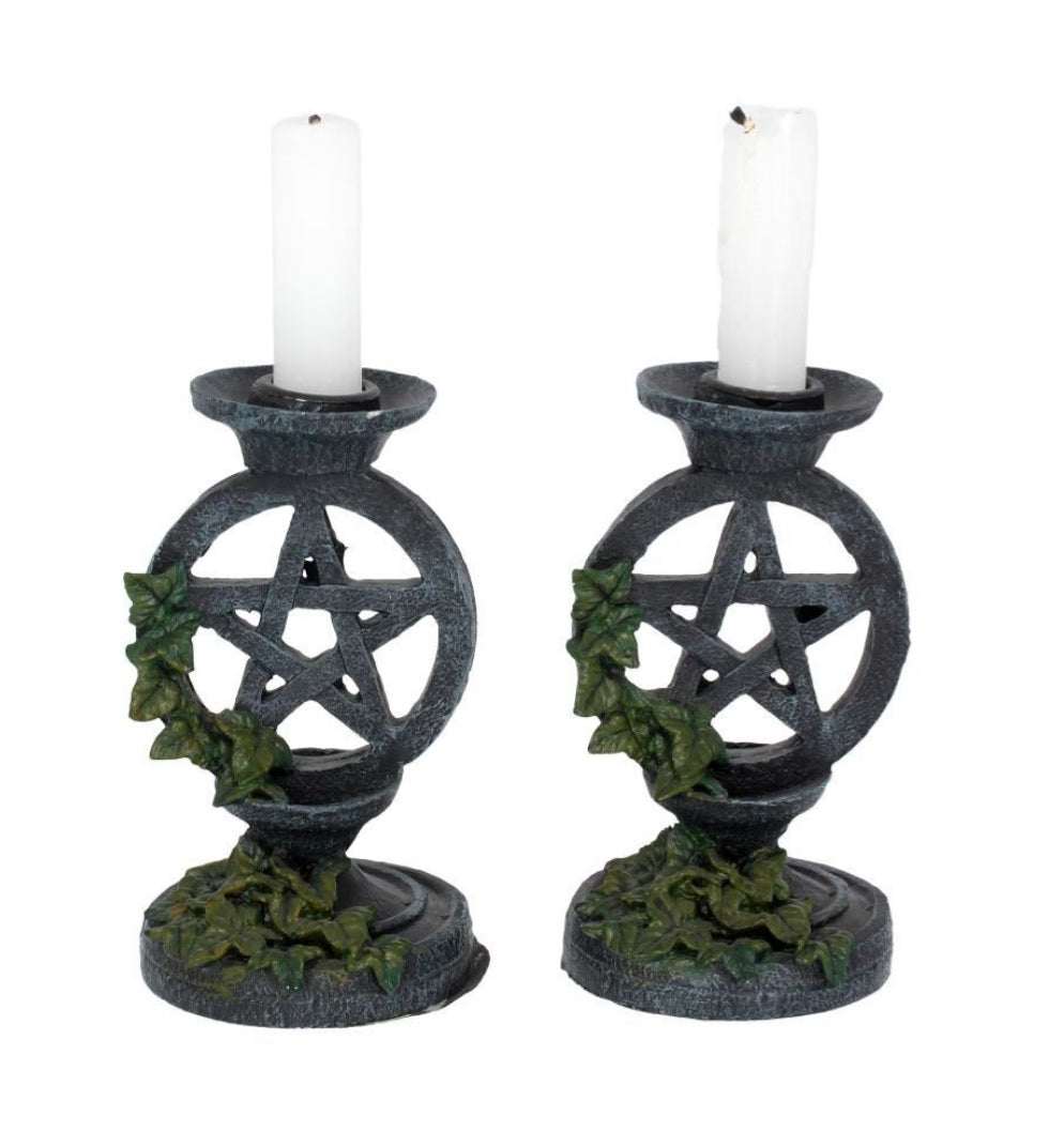 Pair of Pentagram Candle Holders