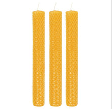 Load image into Gallery viewer, Natural Beeswax Dinner Candles - pack of 3
