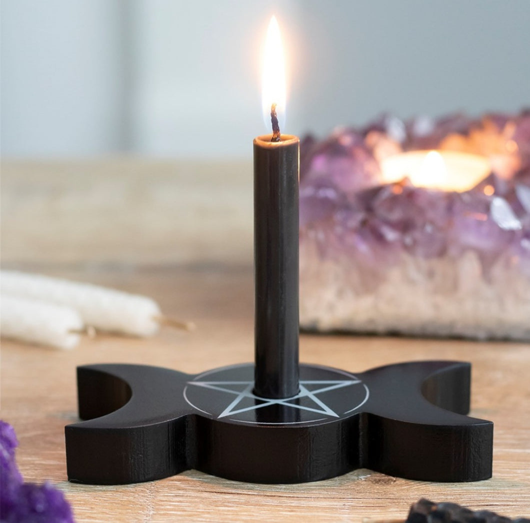 Spell Candle Holder - triple Moon