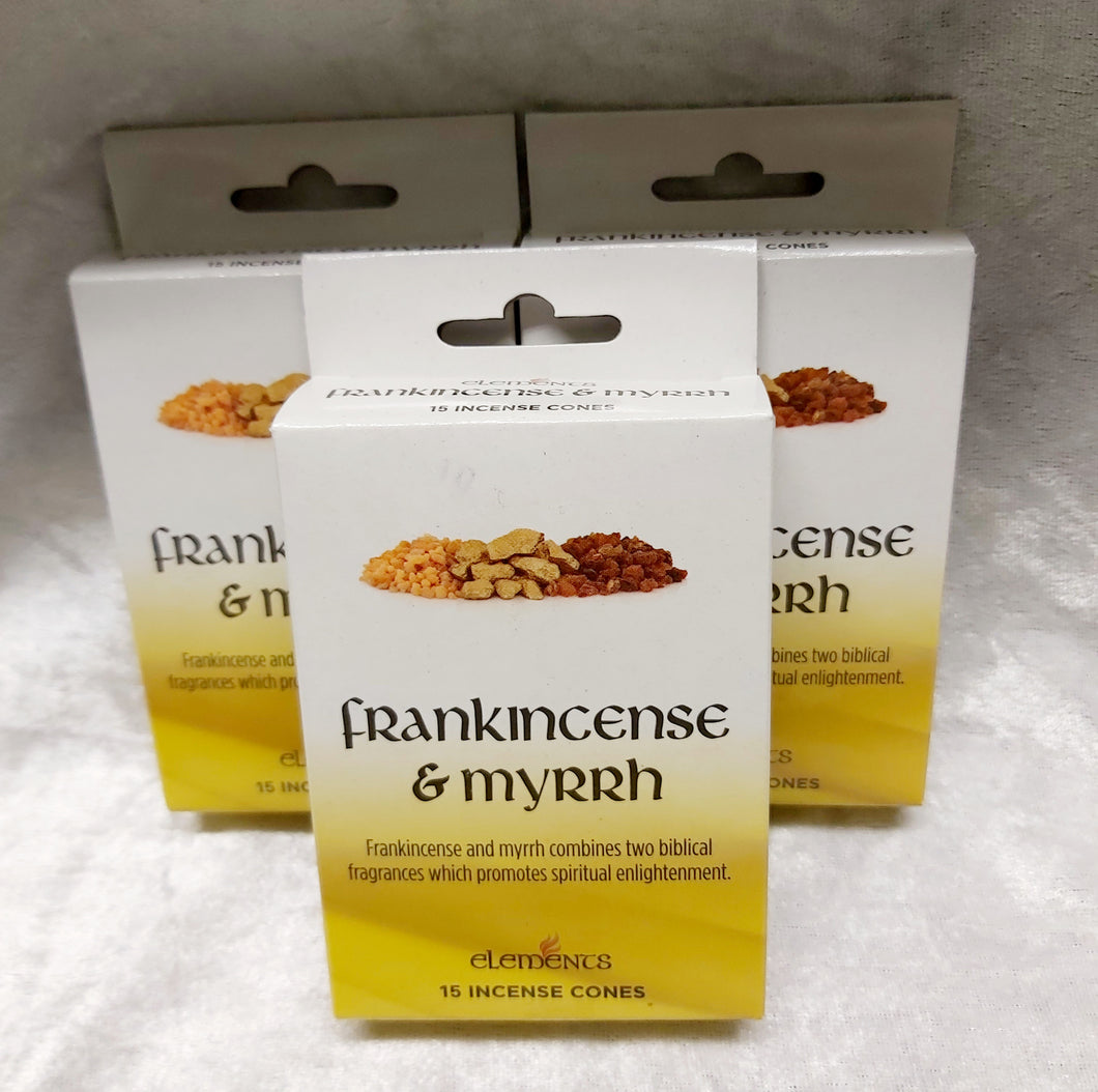 Elements Frankincense & Myrrh Cones x 3