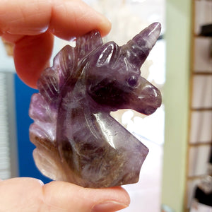 Crystal Amethyst Unicorn Head U1