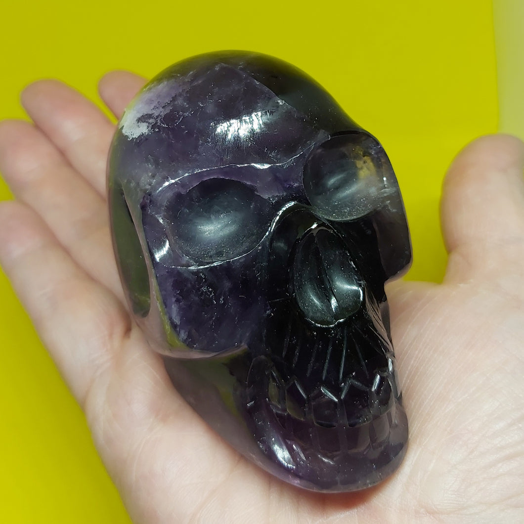 Uruguayan Amethyst Hand Carved Polished Crystal Skull 365g