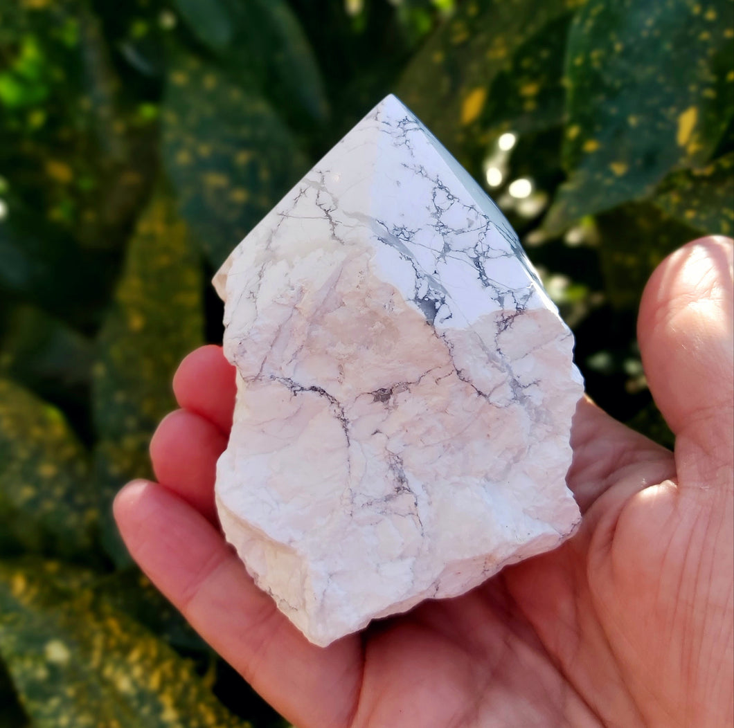 White Howlite Top Polished Point 338g