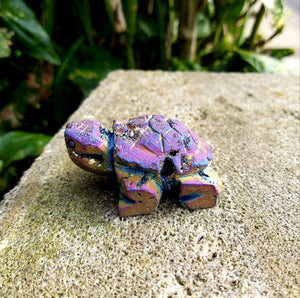 Rainbow 🌈 Titanium Druzy Agate turtle 1 55g